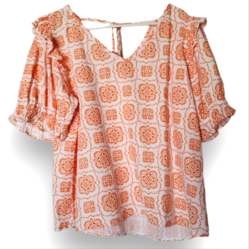 Ann Taylor Orange Blouse XL